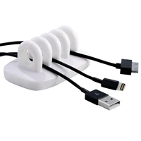 10pcs cable clip holder weighted desktop cord management fixture white