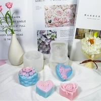new 3d rose heart silicone candle mold handmade valentine love gift mould valentines day cake decoration accessories