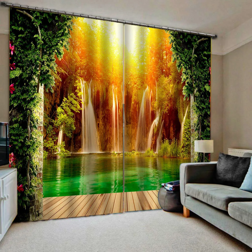 

Landscape 3D Cortinas Bedroom Living Room Hotel Curtains In The Kitchen HD Printing Very Much Shading Free Shipping