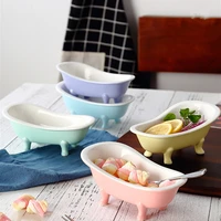 ice cream dessert bowls colorful mcaron bathtub ceramic baking bowl specialty restaurant fruits salad snack container sauce cup