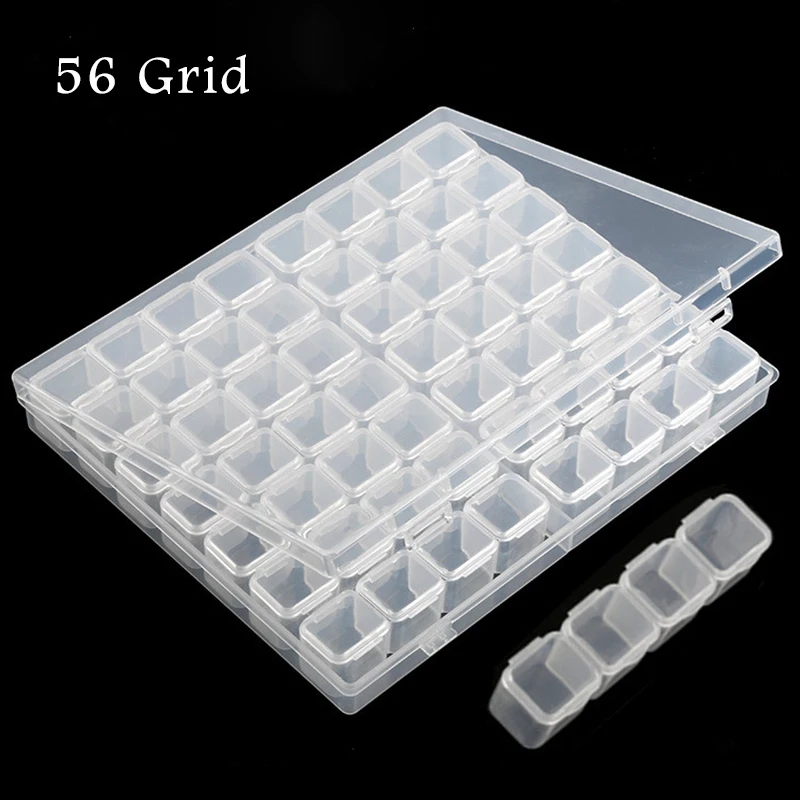

56/60 Bottles Jar Square Diamond Painting Storage box Diamond Painting Accessories Beads Container Mosaic Storage boxes Tools