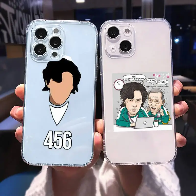 

Squid Game 456 Round Six Phone Case For iphone 13 12 11 8 7 plus mini x xs xr pro max Transparent soft