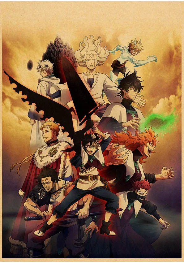 Японский аниме черный клевер плакат ретро комикс крафт-бумага Высокое качество