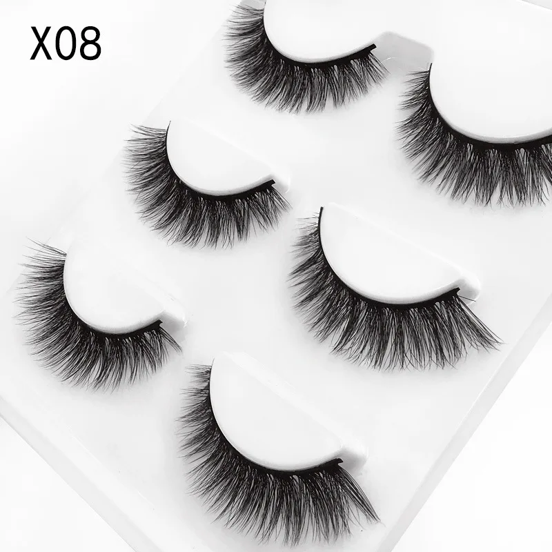 New 3/2 pairs natural long false eyelashes fake lashes makeup 3d mink extension eyelash for beauty 3D-X08 | Красота и здоровье