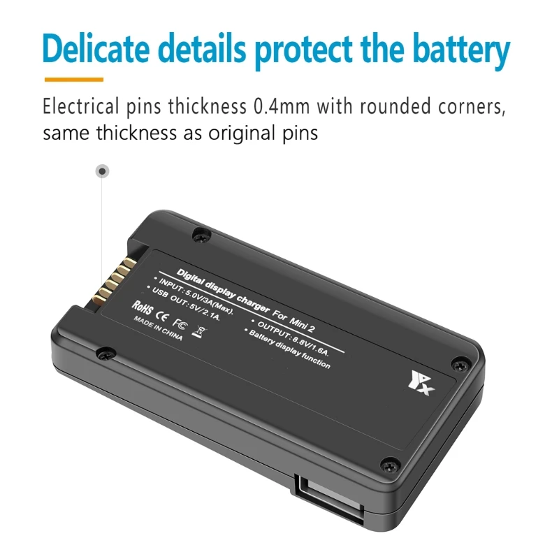 

LED Digital Display QC3.0 Adapter Battery Charger USB Charging Adapter With Charging Cable for D-JI Mini 2 Mavic Mini2