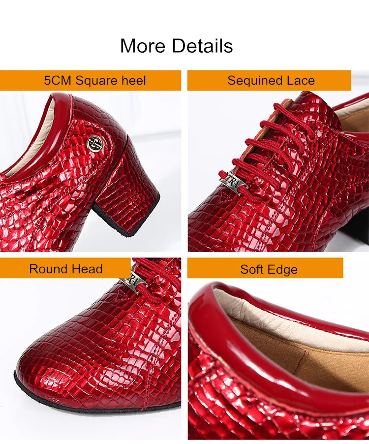 Женская кожаная Современная квадратная танцевальная обувь с мягкой подошвой