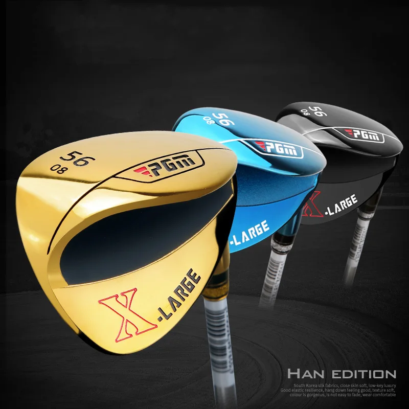 

PGM high-end new enlarged version of gold black blue golf clubs single men's sand club widened bottom wedge 56 60