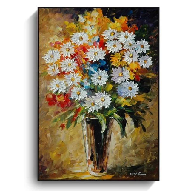 

Abstract Plant Flowers Canvas Painting Wall Art Decor Little Daisy Flower Arrangement Family Decorative Girl Bedroom Decoration