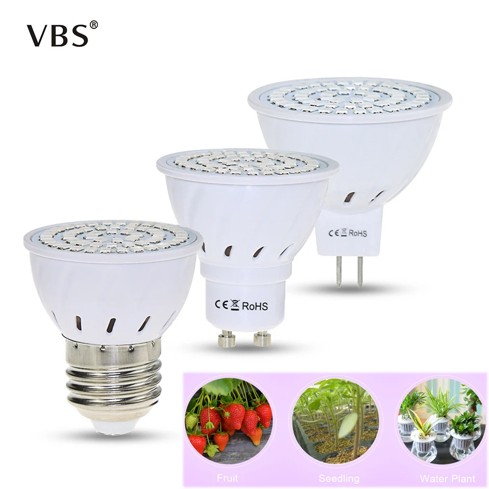

Светодиодный гидропонный светильник E27 220 В, светодиодная лампа для выращивания растений, УФ-лампа полного спектра GU10 MR16 3 Вт/4 Вт/5 Вт, лампа д...