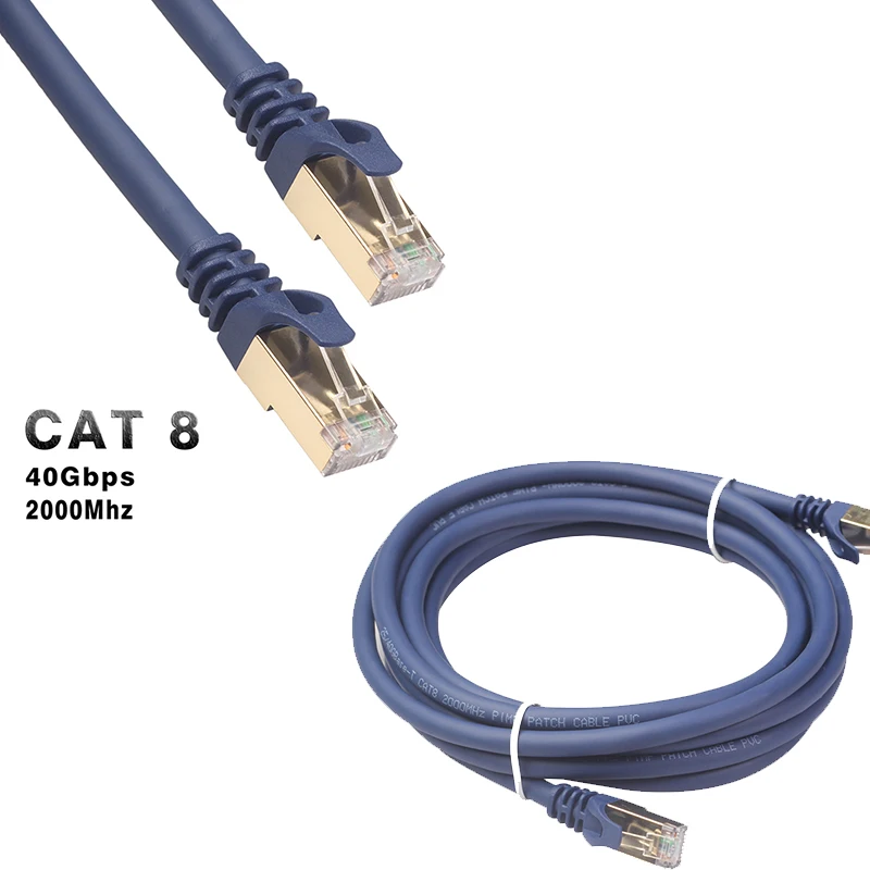 

Category 8 Ethernet Cable 40Gbps 2000MHz RJ45 CAT8 Networking Internet Lan Cord 0.5m-15m RJ45 Patch Cord For PS4 Modem PC Router