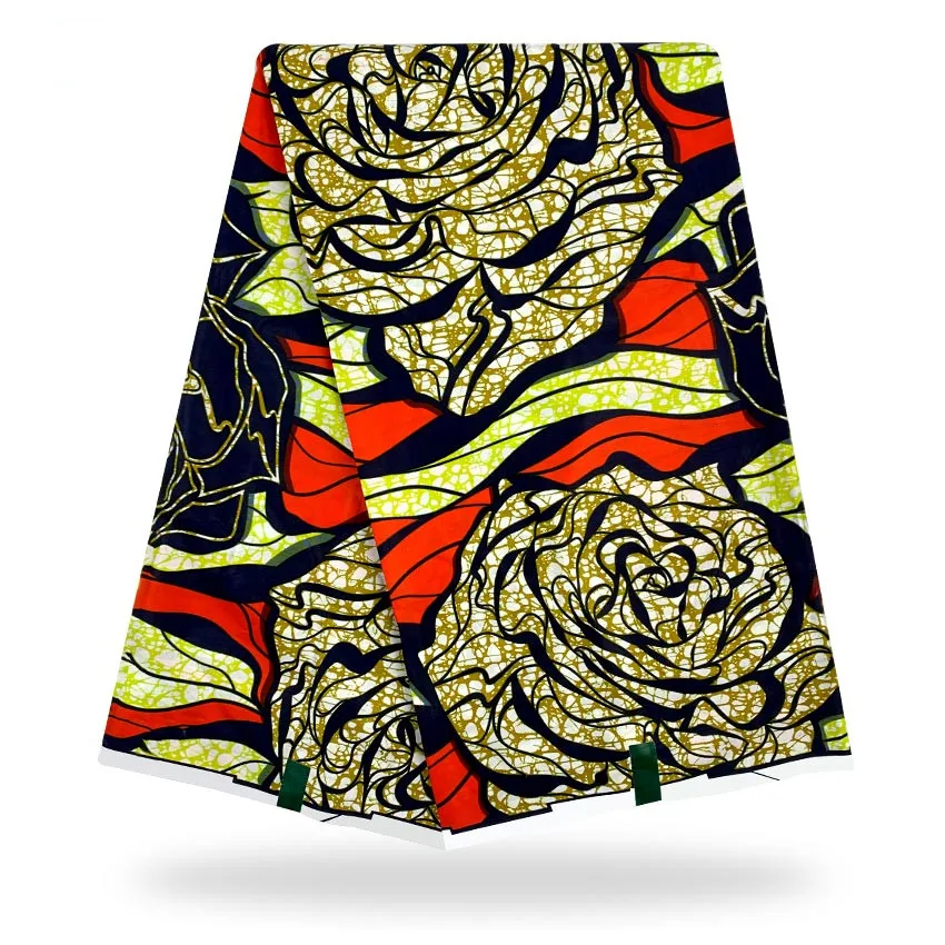 

Veritable Real Soft High Quality New African Wax Print 100% Cotton Pagne Nigerian Tissus Wax for Dress 6yards YG0102-2