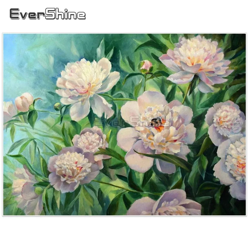 EverShine 5D DIY Full Square Diamond Painting Flowers Embroidery Sale Peony Picture Of Rhinestones Mosaic Wall Decor|Алмазная мозаика