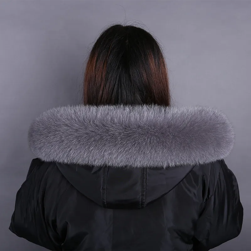 Воротник из лисьего меха 100% натуральный Лисий Мех шарфы для женщин теплое пальто