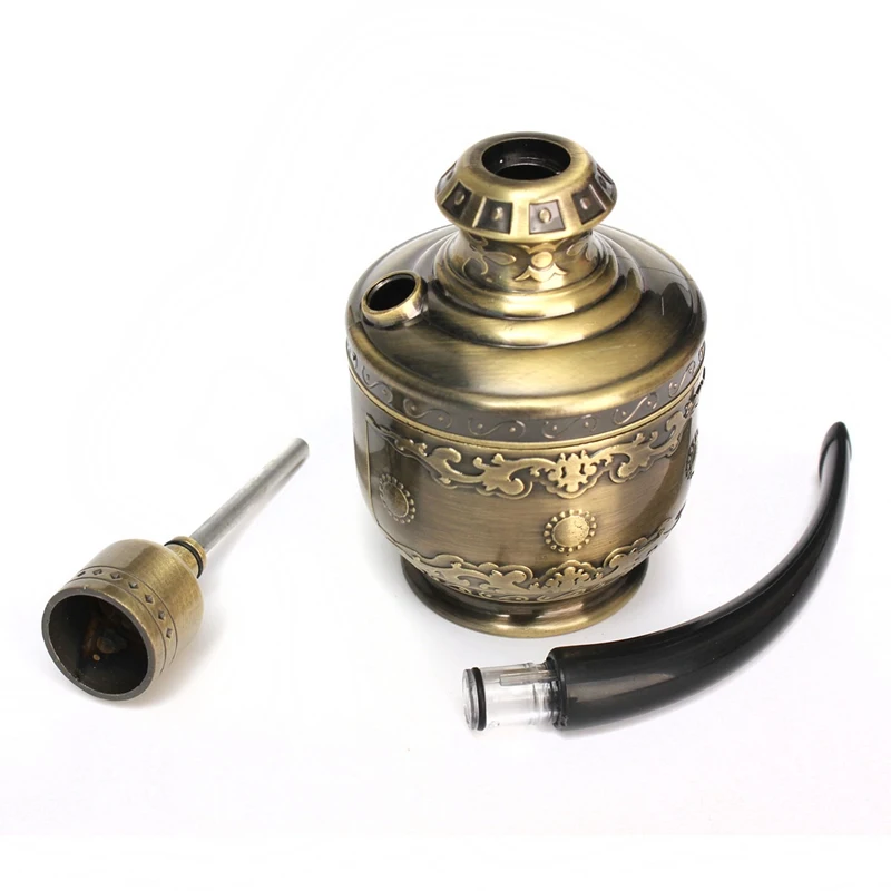 

1pc Bronze Water Smoking Pipe Shisha Hookah Cigarette Bottle Holder Pipe Hookah Filter Smoke Metal Tube Filter Tar JD-128