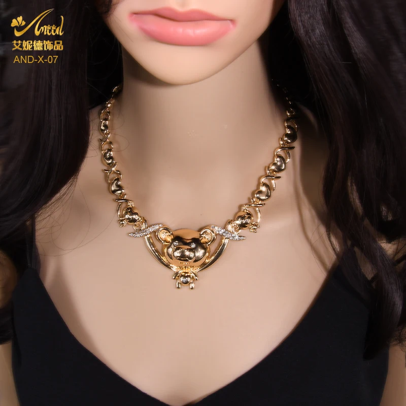 

Большой медведь в нигерийском стиле комплект украшений золото ожерелье ювелирных изделий наборы свадебных ювелирных изделий индийский св...