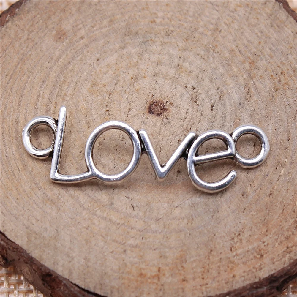 

free shipping 59pcs 35mm antique silver love charms diy retro jewelry fit Earring keychain hair card pendant accessories