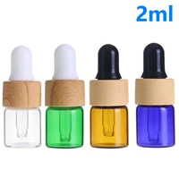 500pcslot tiny glass essential oil dropper bottles with wood lid amber clear green blue cosmetic vial perfume sample bottle