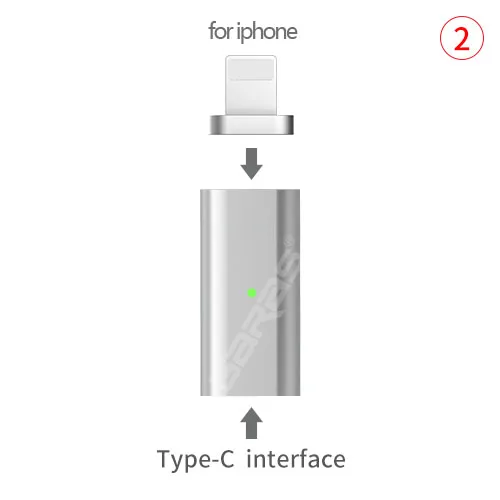 GARAS Тип-C на Micro/для iPhone Магнитный адаптер для iPhone/Android 3in 1 кабель для передачи данных конвертер адаптер Тип C на Micro USB C - Цвет: TypeC tolightning