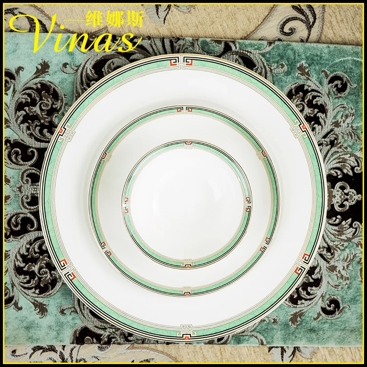 Элегантный золотой мраморный глазурь керамический праздничный набор столовой