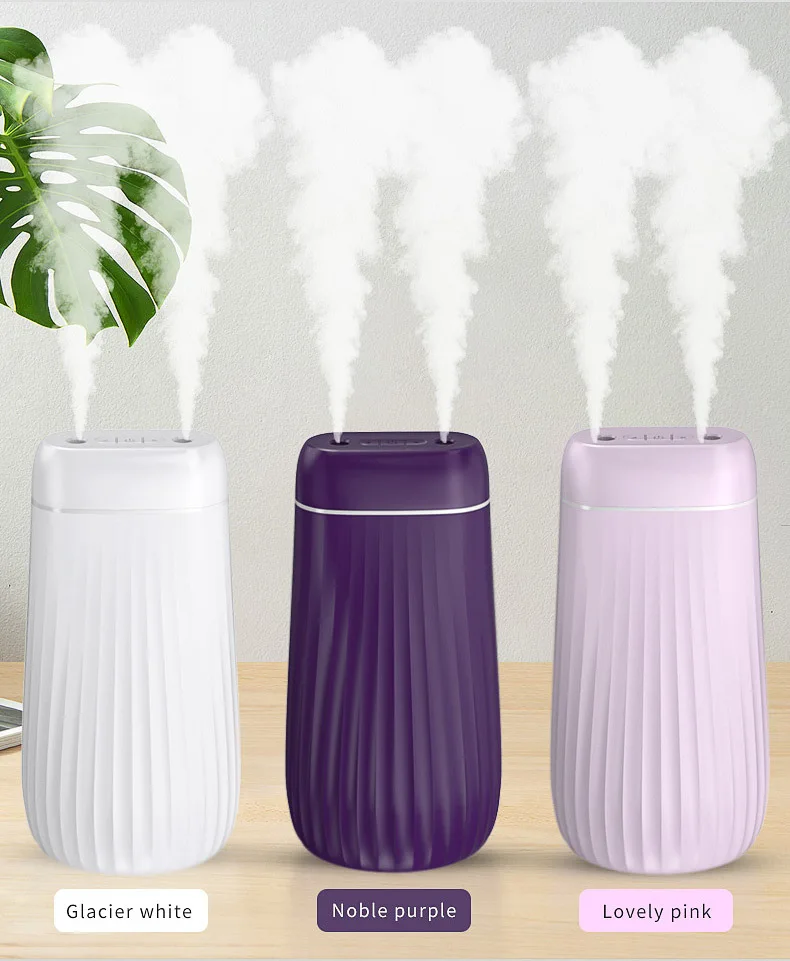 

USB Double-hole Humidifier Desktop Silent Breathing Light Office Moisturizing Nano-fine Mist Maker Large-capacity HumidIfier