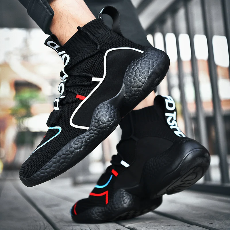 Graffiti Men Warm Winter Sock Boot Big Sole Flyknitted Upper Soft Chunky Sneaker Women Breathable Outdoor Summer Walking Trainer | Обувь