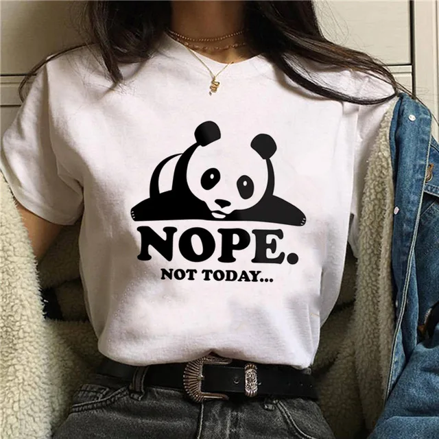 Не сегодня Ария Старк Письмо печати Футболка для женщин Nope Not Today сатана Харадзюку