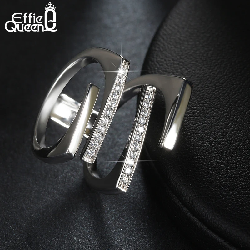 

KISS MANDY Irregular Gold Color Fashion Ring with Clear Cubic Zirconia Fashion Jewelry LR127