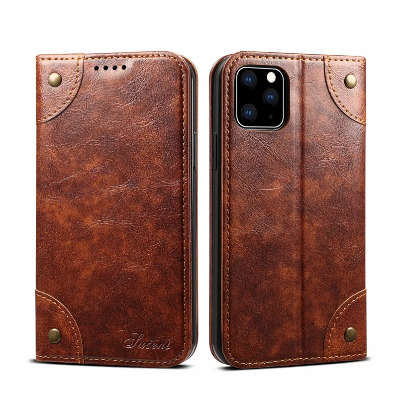 Кожаный флип-чехол Crazy-horse для Apple IPhone 11 Pro Max Роскошный кошелек чехол телефона в