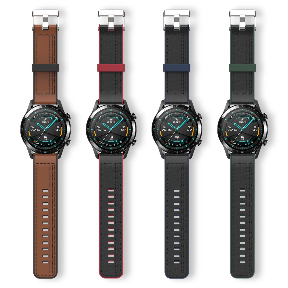 22 мм мягкая кожа с силиконовым ремешком для Samsung Gear S3 Смарт часы универсальный
