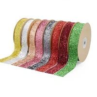 10meters 25mm glitter satin ribbons diy craft cake flower gift bow knot packing rope for christmas wedding party decor webbing