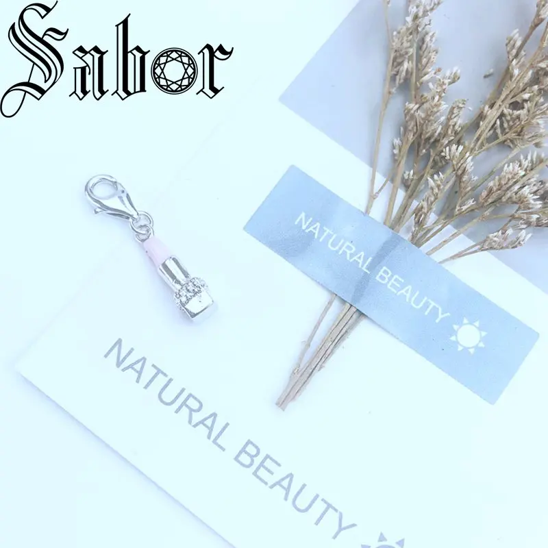 Подвеска Шарм розовая помада модное ювелирное изделие трендовый подлинный