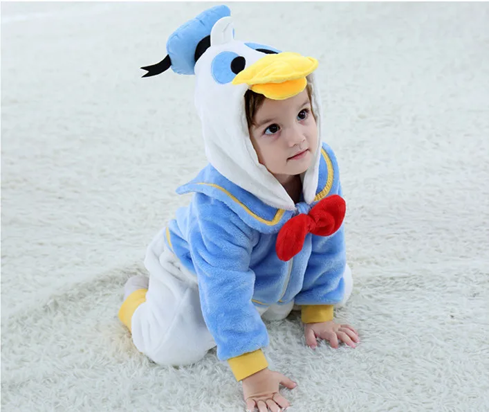 Одежда для маленьких девочек зимние комбинезоны с синим утиным пухом комбинезон