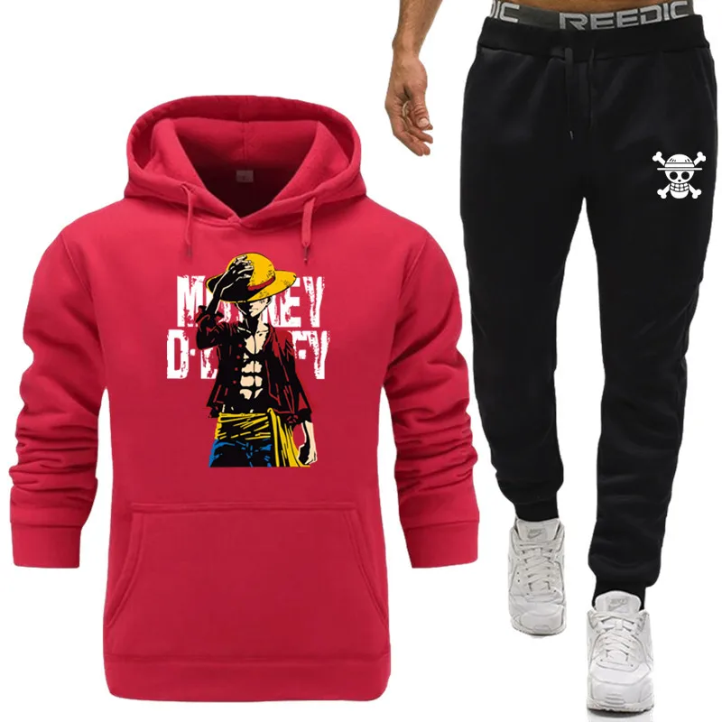 

One Piece Men Two Pieces Set New Fashion Hooded Sweatshirts Sportswear Men Tracksuit Hoodie Autumn Men Clothes Hoodies+Pants Set