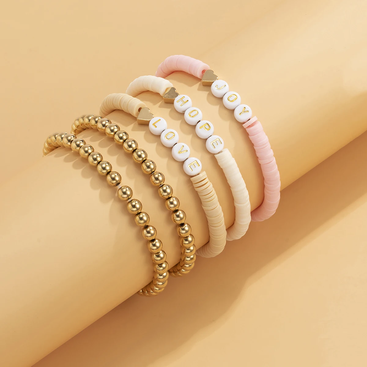 

Bohemia Letter Beads Bracelet for Women Polymer Clay and CCB Material Bracelets Bangles Set Hand Chain 2021 Girls Trendy Jewelry
