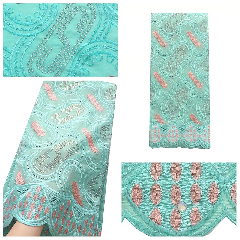 

Pink Embroidery Lace Fabric 5 yards Cotton African Voile Lace Fabric 2019 High Quality Lace 2020 Magenta African Lace Fabric