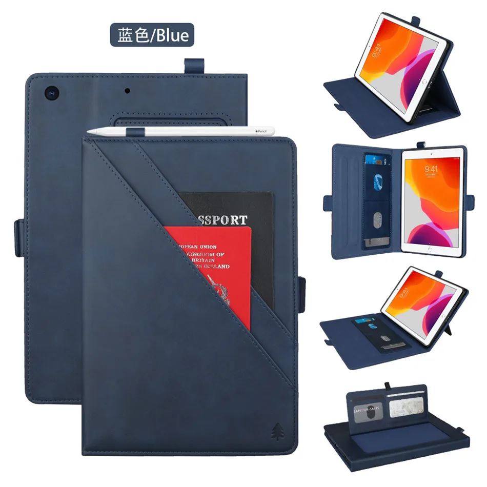 Для iPad 10,2 чехол 7th A2198 A2200 A2232 бумажник многофункциональный регулировки Стенд Кожаный Чехол Съемный слот для карт чехлы-флип+ подарок