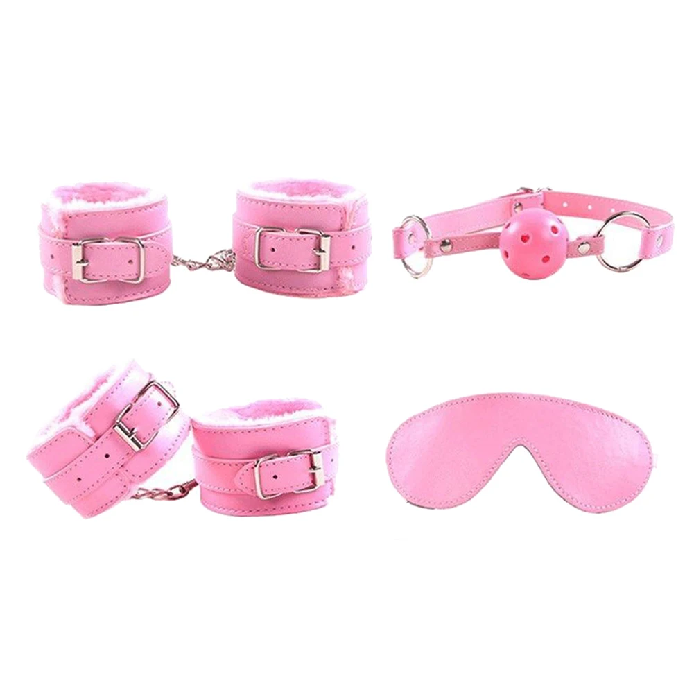Набор из 7 предметов наручники плетка ошейник веревка сдерживающие секс-игрушки