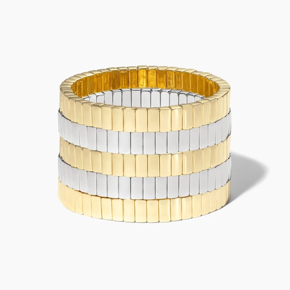 Flatfoosie браслет дружбы для женщин богемный плитка Радуга Красочные эластичные