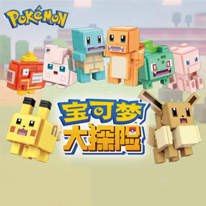 

Original PokÃ©mon Pikachu Pokemon Cartoon Anime Small Particles Assembled Building Block Blind box Toys Child Birthday Gifts Toy