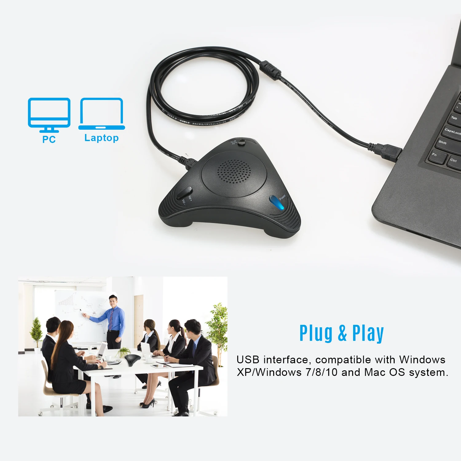 USB-микрофон для конференц-связи VOIP многонаправленный настольный проводной