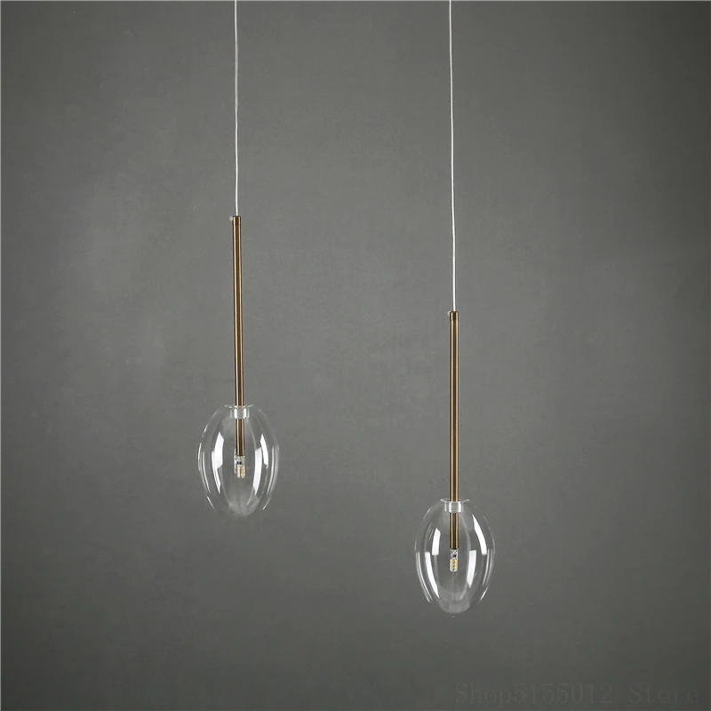 

Nordic G4 Lighting Pendant Lamp Clear Glass Lampshade Bedroom Hanging LED Lights Restaurant Home Decor Lustre Chandelier Lamps