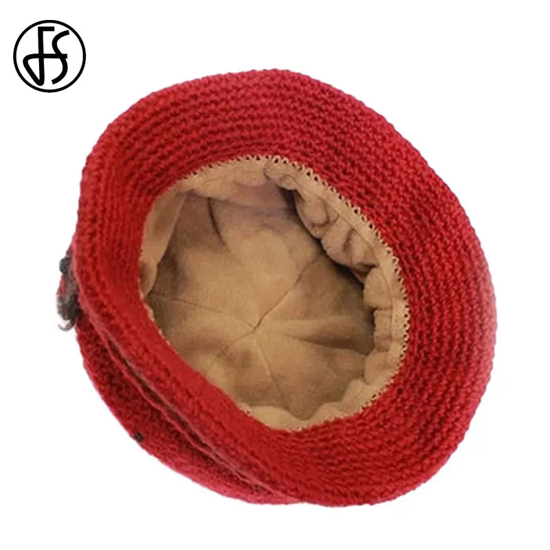 Женские зимние шапки FS вязаные из шерсти теплые эластичные для девушек|beanies for