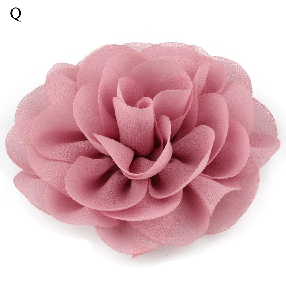 

Wholesale 8.5cm Newborn Chiffon Petals Poppy Flower Hair Clips Rolled Rose Fabric Hair Flowers For Kids Girls Hair Accessories
