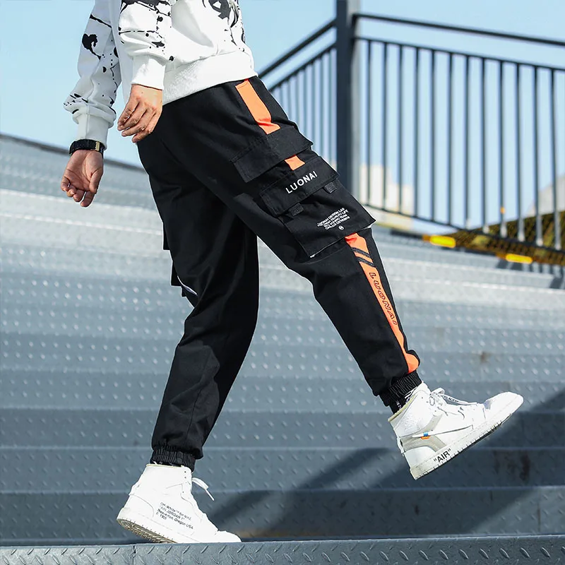 

Casual Trousers Harem Pants Streetwear Hip Hop Cargo Pants Mens Spring Summer Military Style Joggers Pants Men Baggy Pocket