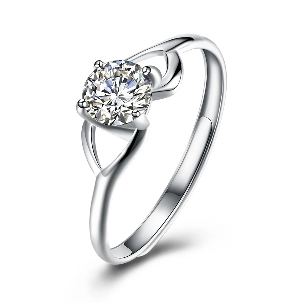 

SILVERHOO серебряные кольца 925 пробы регулируемые женские круглые 5A кубический цирконий Открытое кольцо изящные ювелирные изделия свадебный по...