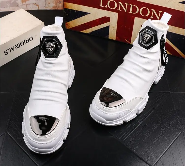 Высококачественные модные мужские туфли с высоким верхом в британском стиле