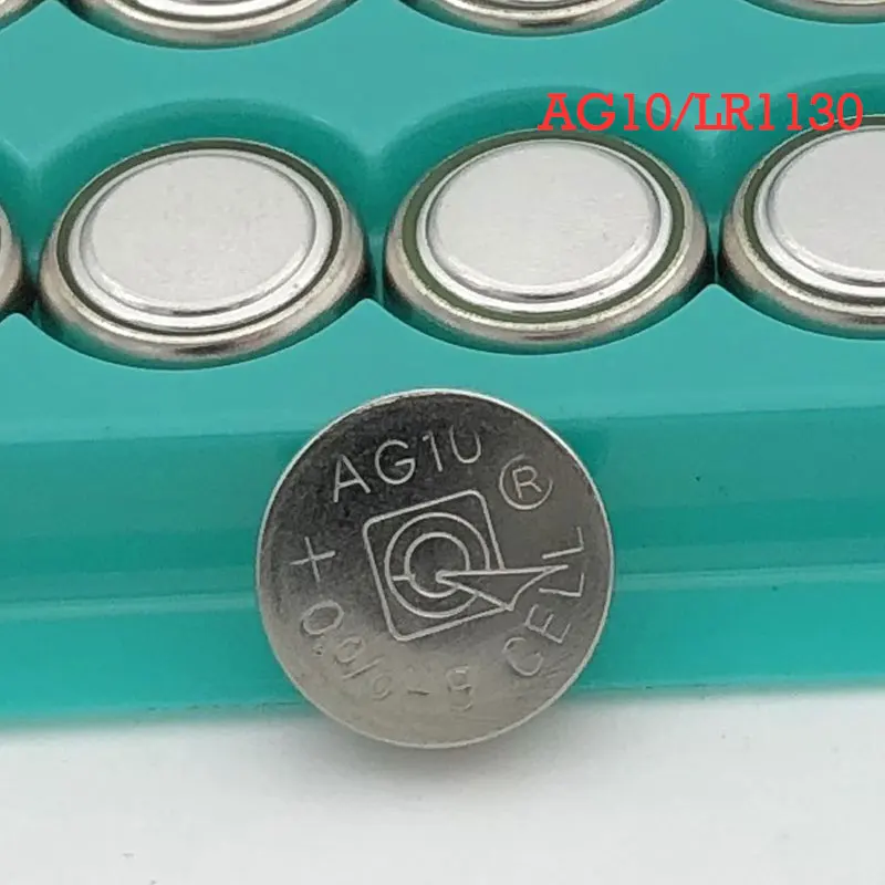 Дешевые 100 шт. AG10 LR1130 1130 SR1130 389A LR54 L1131 1,5 V Batteria батареи таблеточного типа Lr1130 MP3-плееры, игрушки, часы Батарея