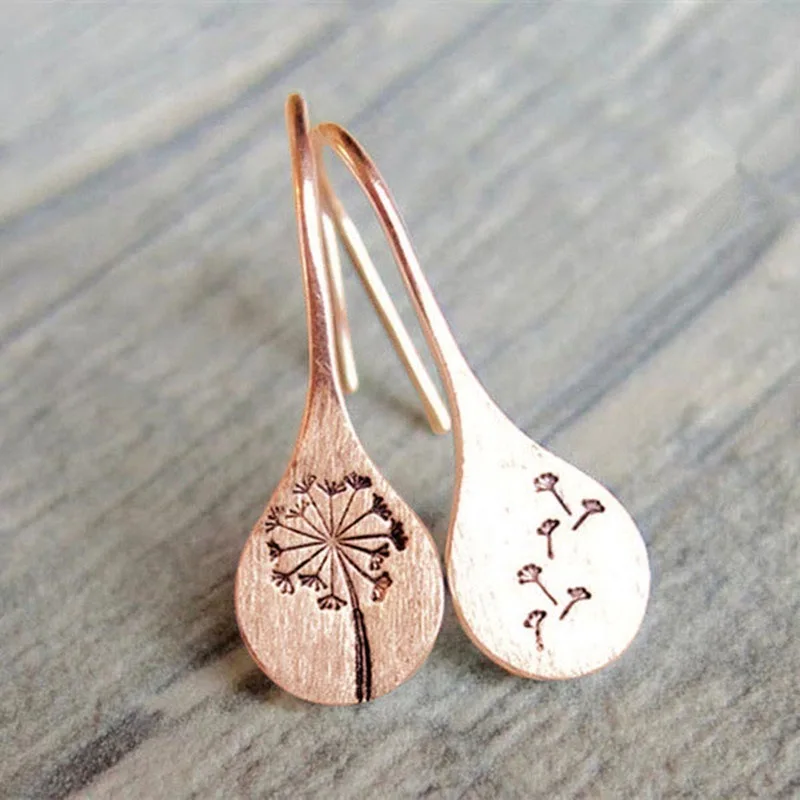 

Popular exquisite simple retro brushed dandelion earrings ladies fashion romantic banquet jewelry accessories gifts wholesale