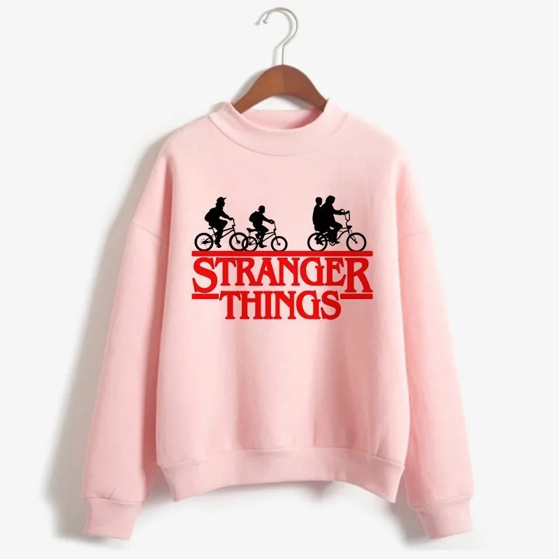 Толстовка Stranger Things для женщин/детей модные Хлопковые женские толстовки розовые
