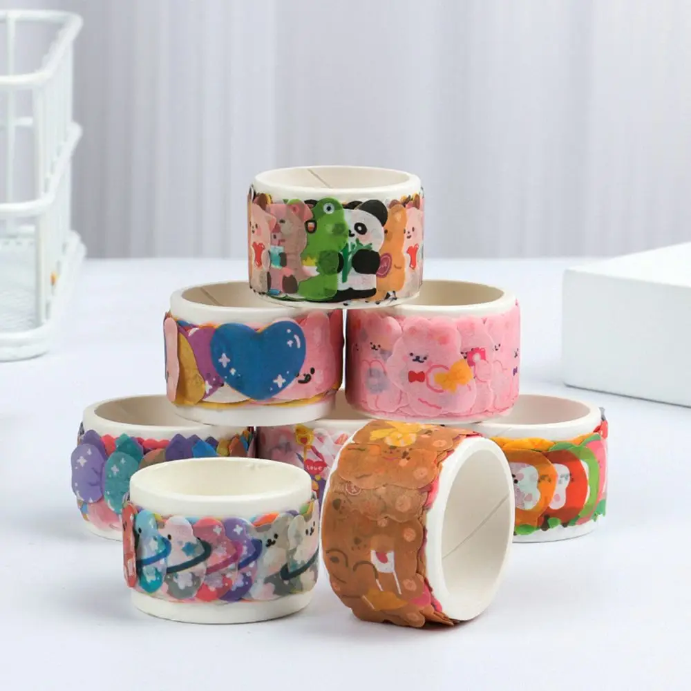 

100 Pcs/roll Fruit Animals Series Cartoon Style Creative Cute Single Washi Tape Decor Hand Account DIY Material 2021 Kawaii